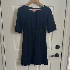 Phoebe Couture Navy Women’s Dress with Ruffle Details